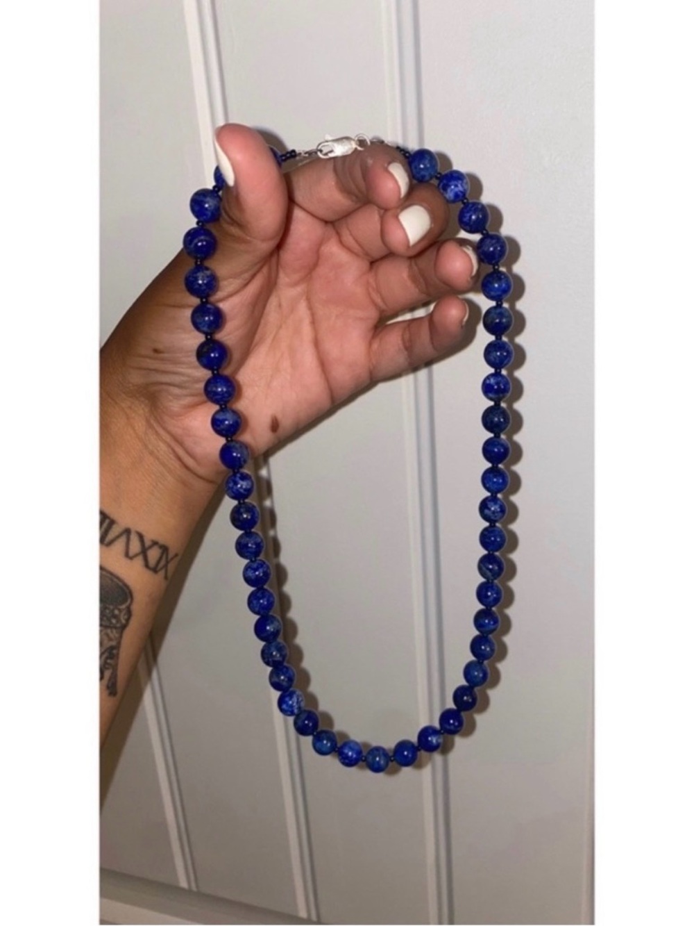 Blue lapis sterling silver necklace